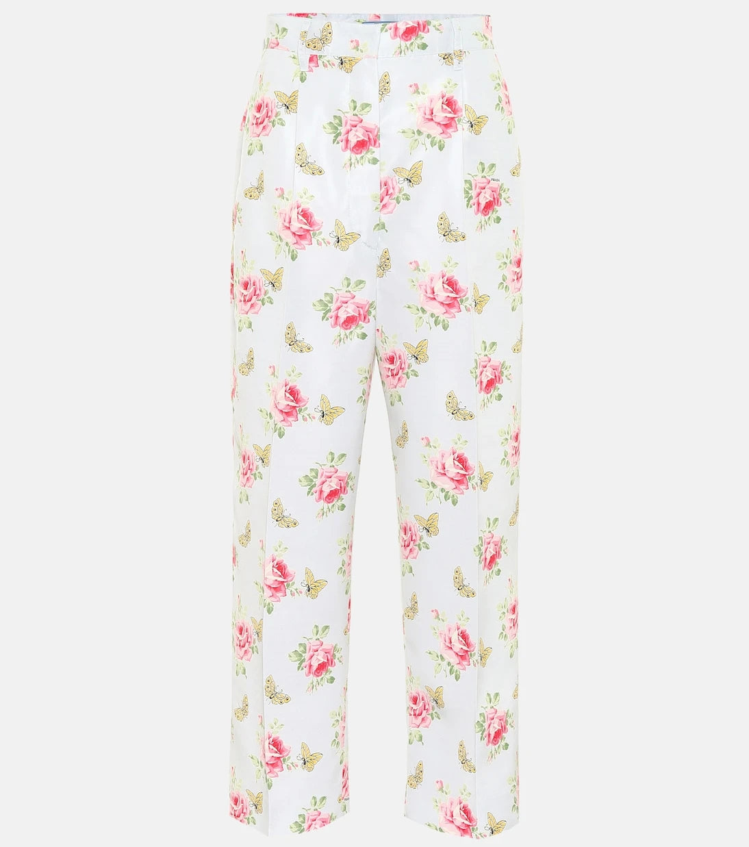 Prada - Floral high-rise silk pants