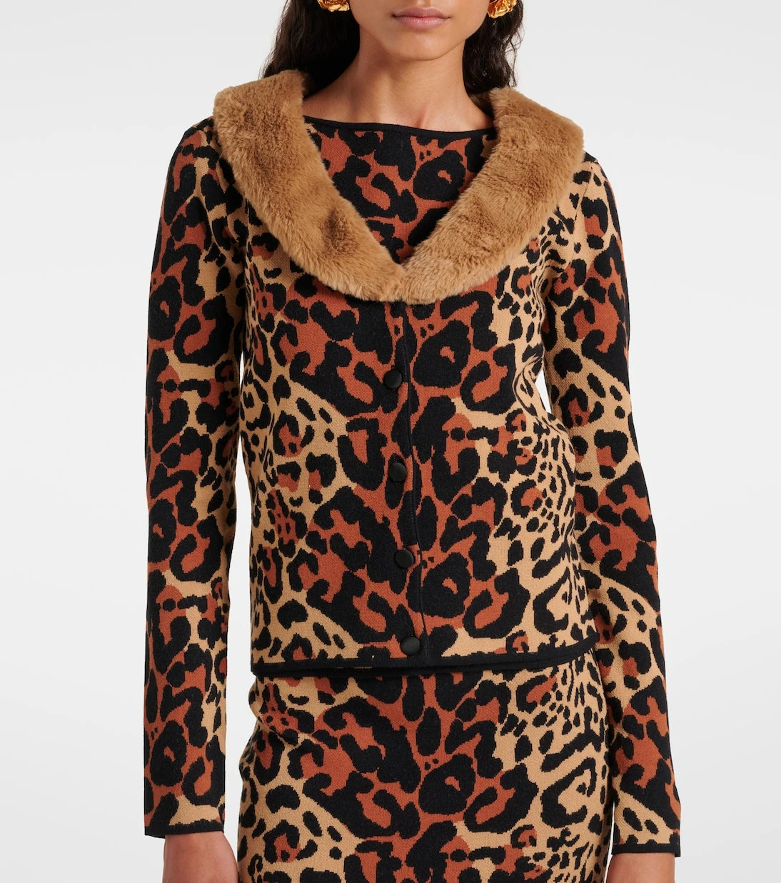 Blumarine - Leopard-print jacquard cardigan