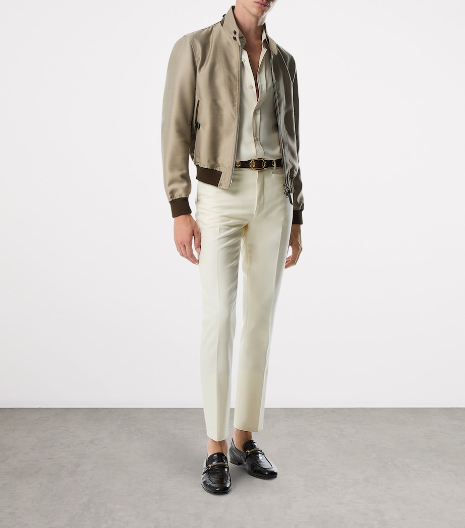 Green Wool-Mohair-Silk Harrington Jacket