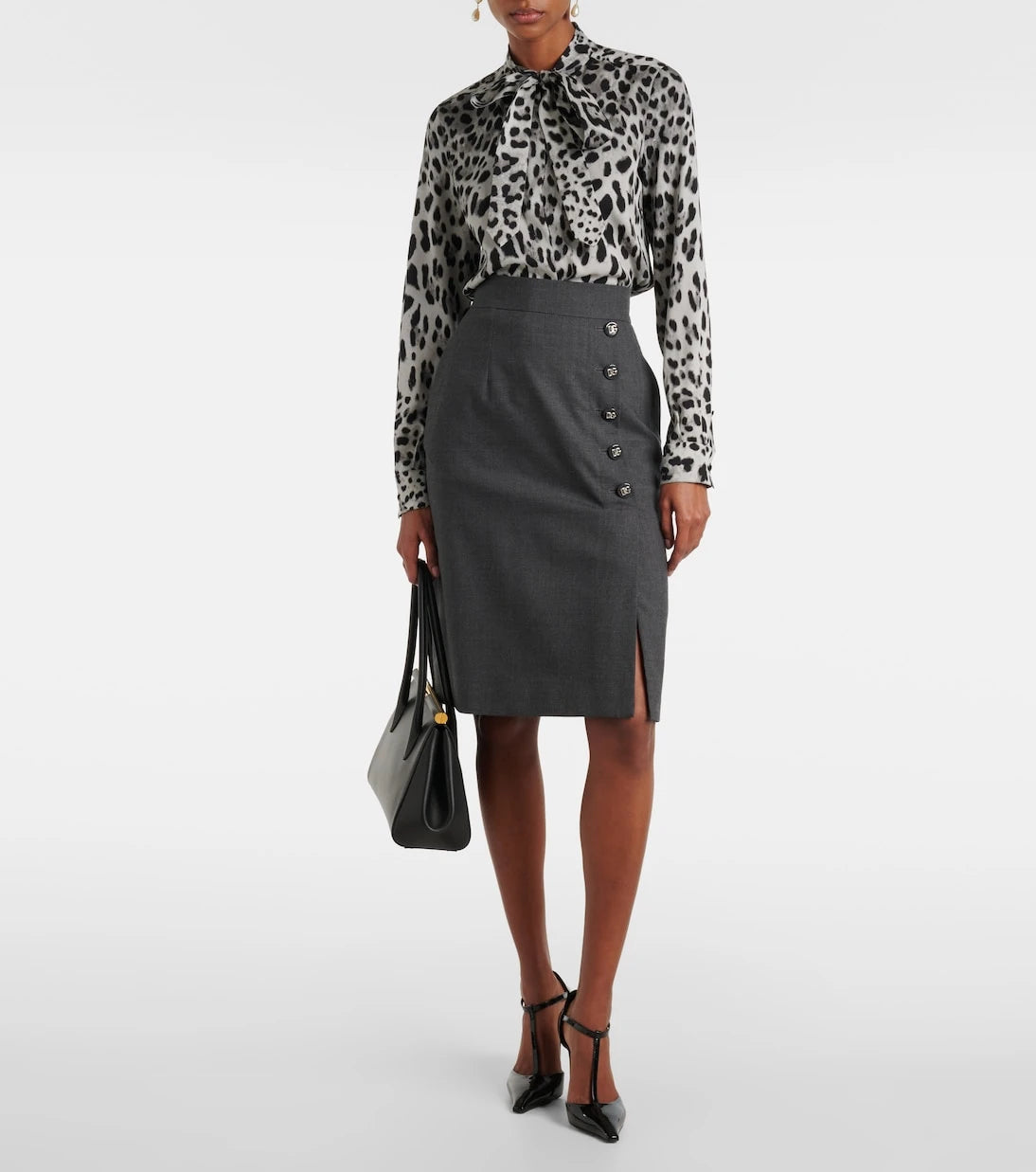 Dolce&Gabbana - Virgin wool midi skirt