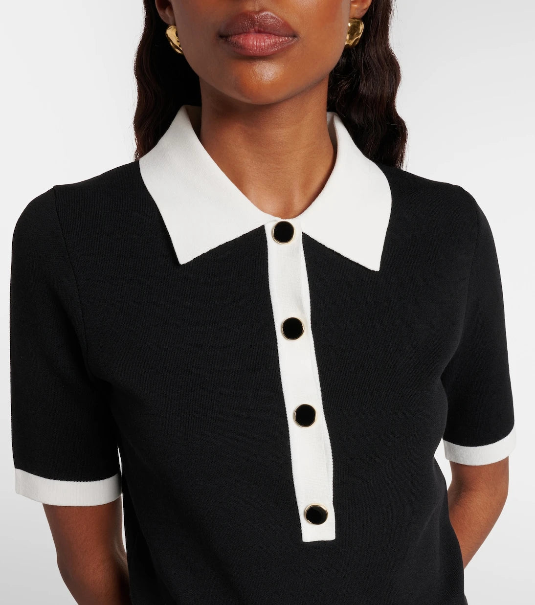 Nina Ricci - Ribbed-knit polo shirt