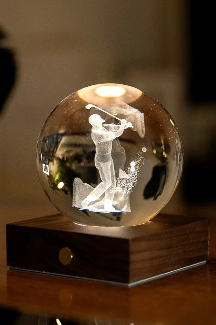 Gingko Design Amber Crystal Light Kablosuz LED Dekoratif Lamba 9,5 x 8 x 8 cm