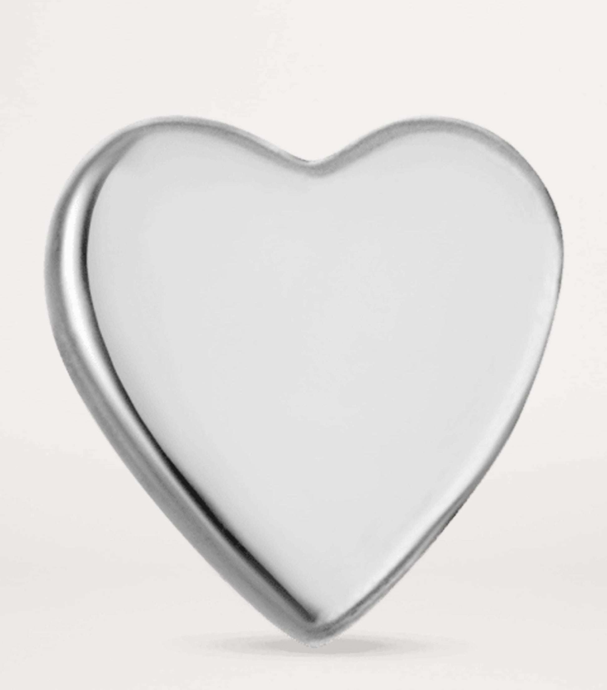 White Gold Heart Threaded Stud Earring (3mm)