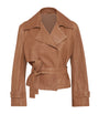 Brunello Cucinelli Brown Vintage Nappa Leather Cropped Trench Coat