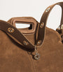 Maje Brown Suede Miss M Shoulder Bag