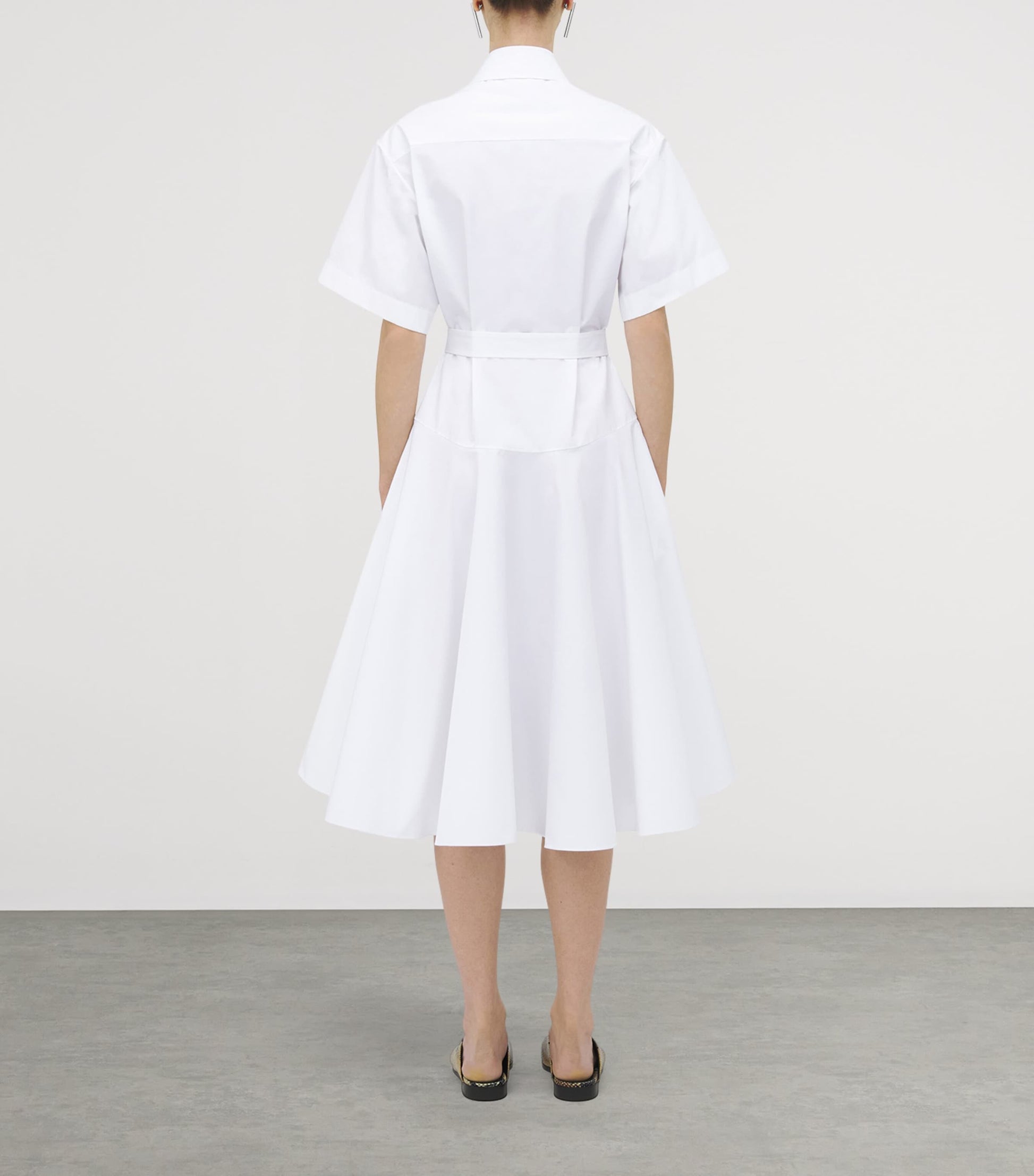 McQueen White Poplin Midi Dress
