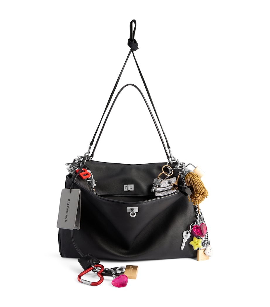 Balenciaga Black Leather Rodeo Shoulder Bag