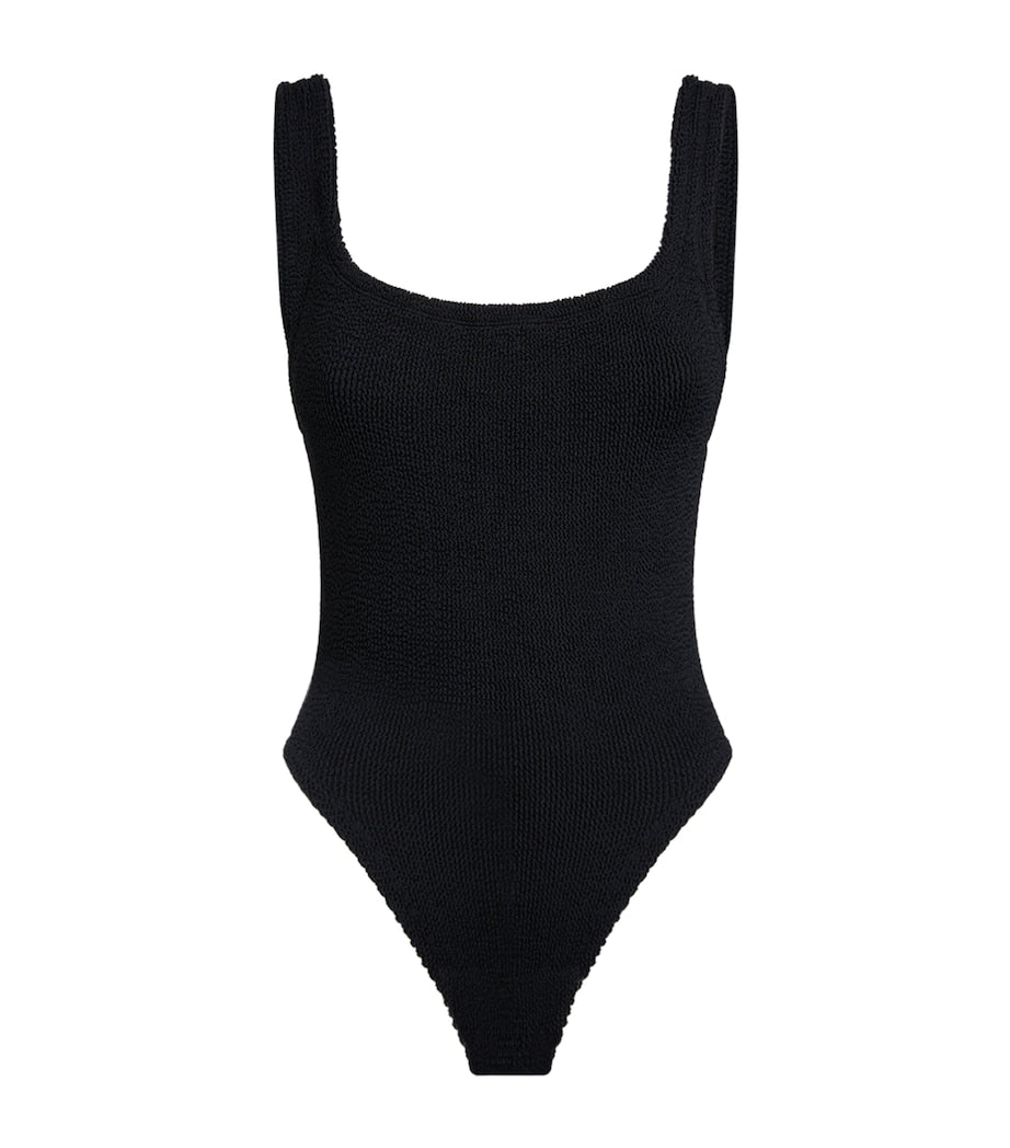 Hunza G Black Square-Neck Swimsuit