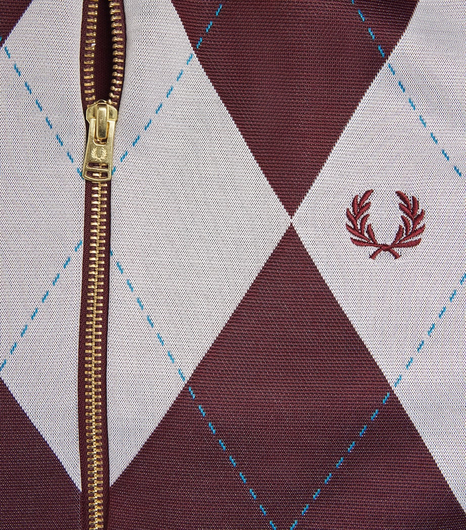 Fred Perry Burgundy Argyle Track Jacket