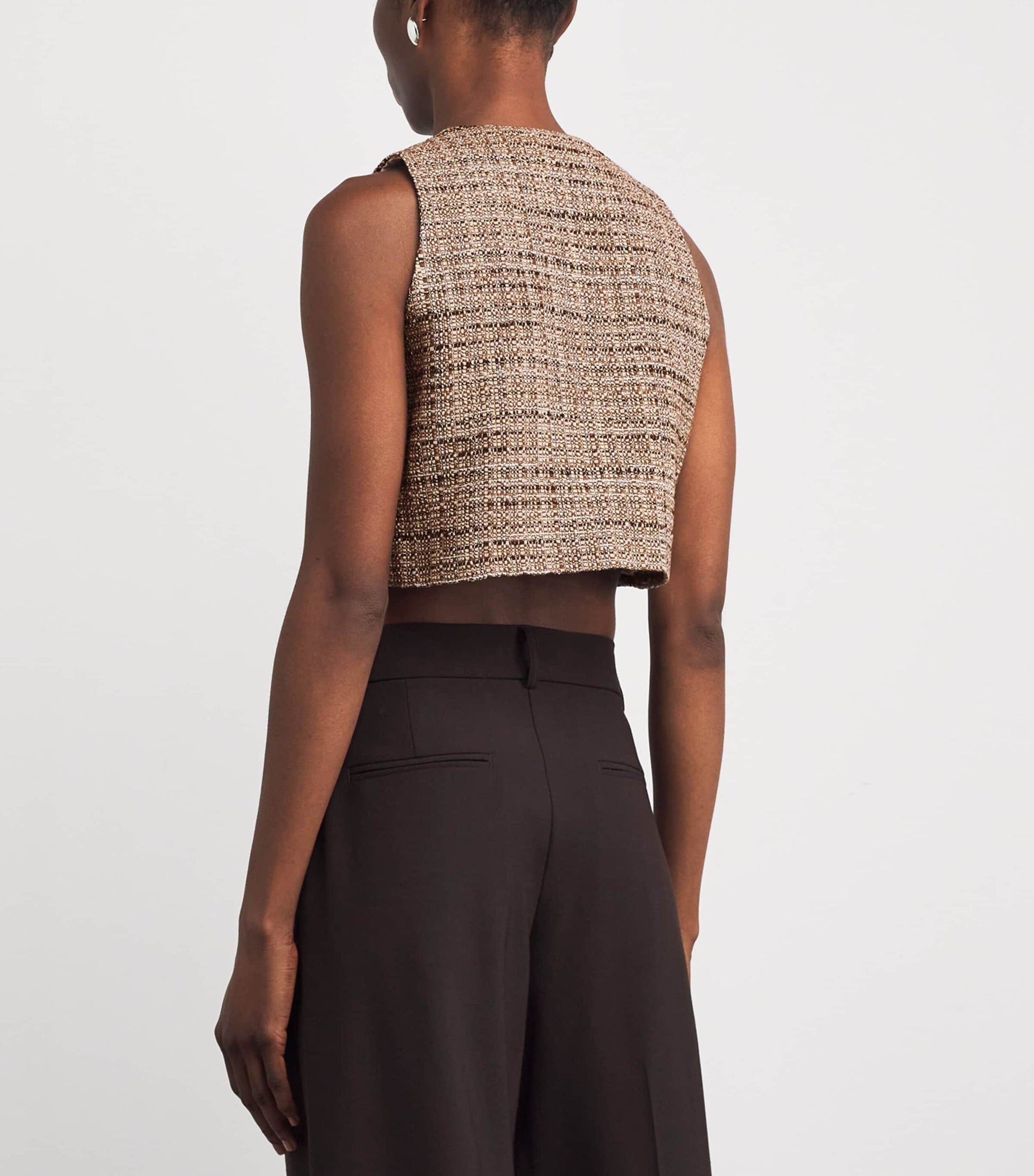 Sandro Paris Brown Tweed Vest