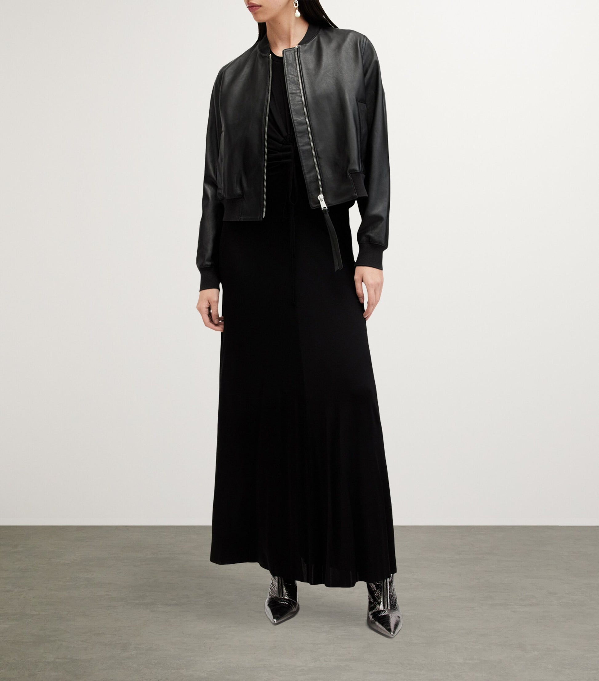 Leather Orten Bomber Jacket BLACK