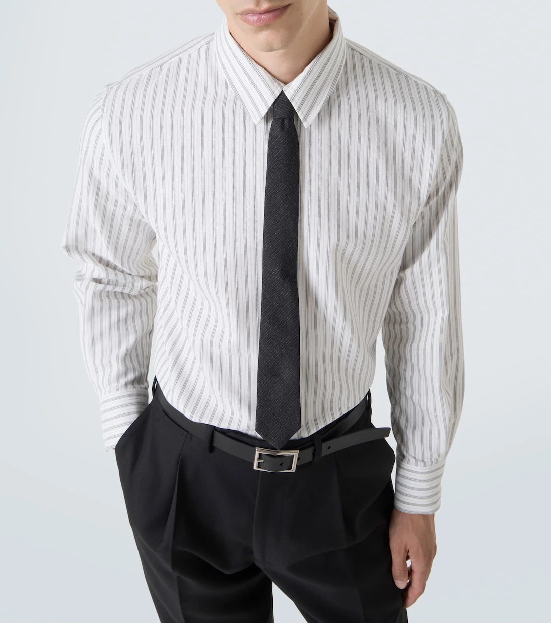 Saint Laurent - Cassandre striped cotton poplin shirt