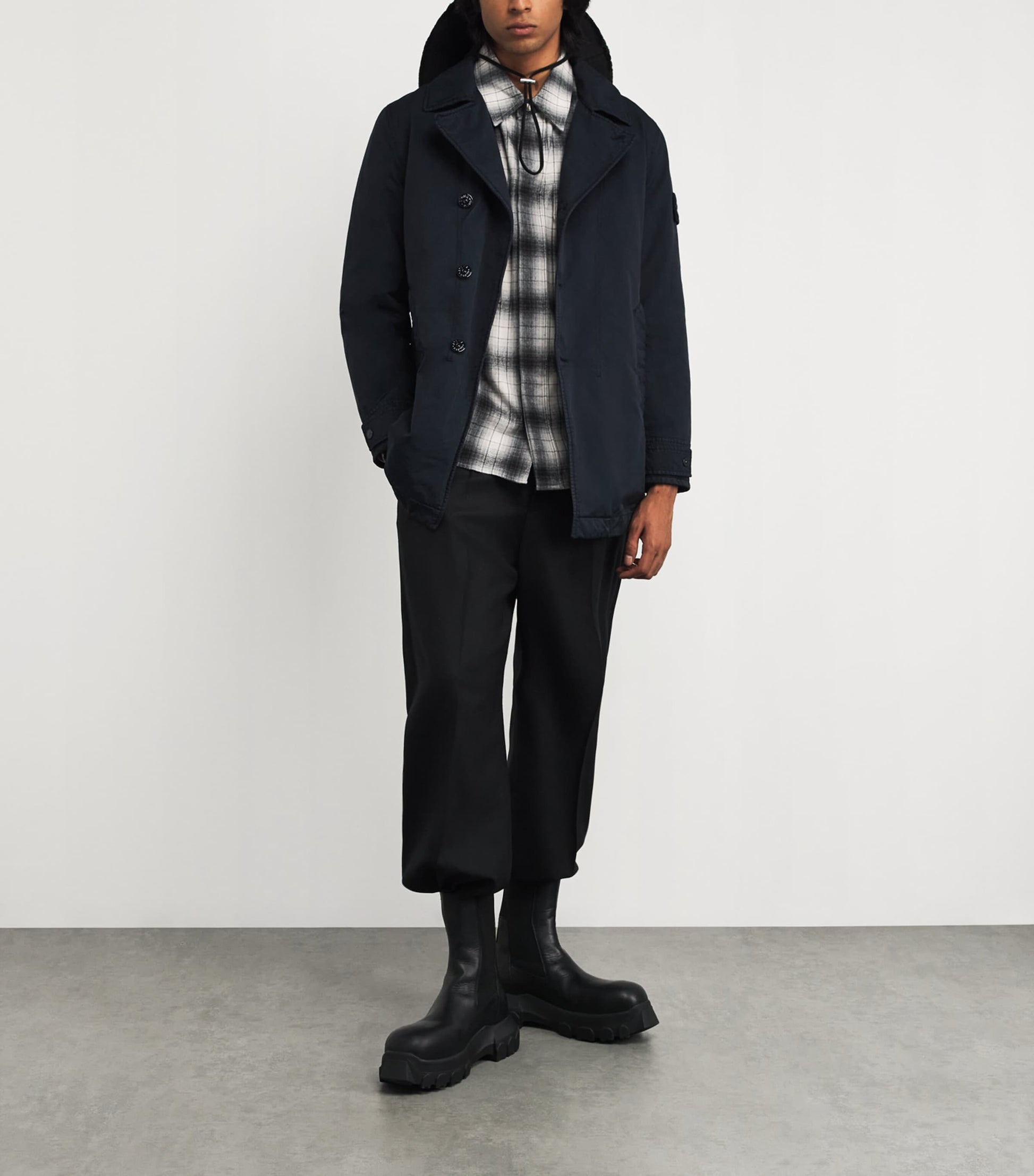 Navy GHOST PIECE Technical Microfibre Jacket