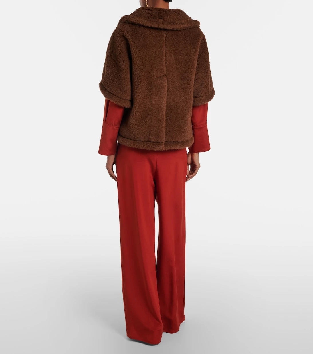 Max Mara - بنطلون بالوديه بقصة أرجل واسعة من الكريب المخلوط بالحرير