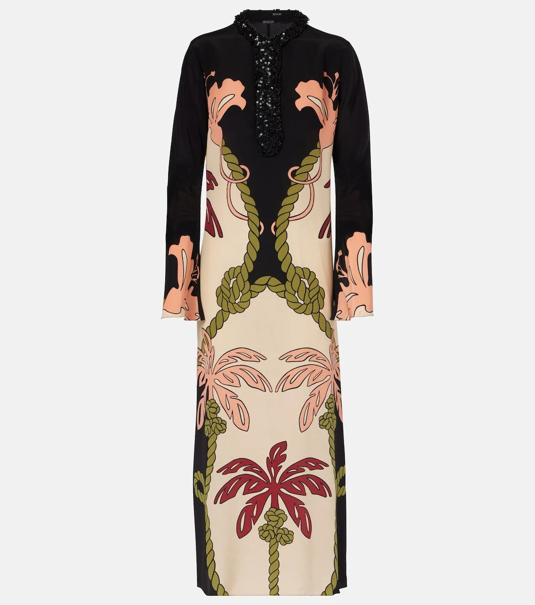 Johanna Ortiz - Sequined printed silk tunic