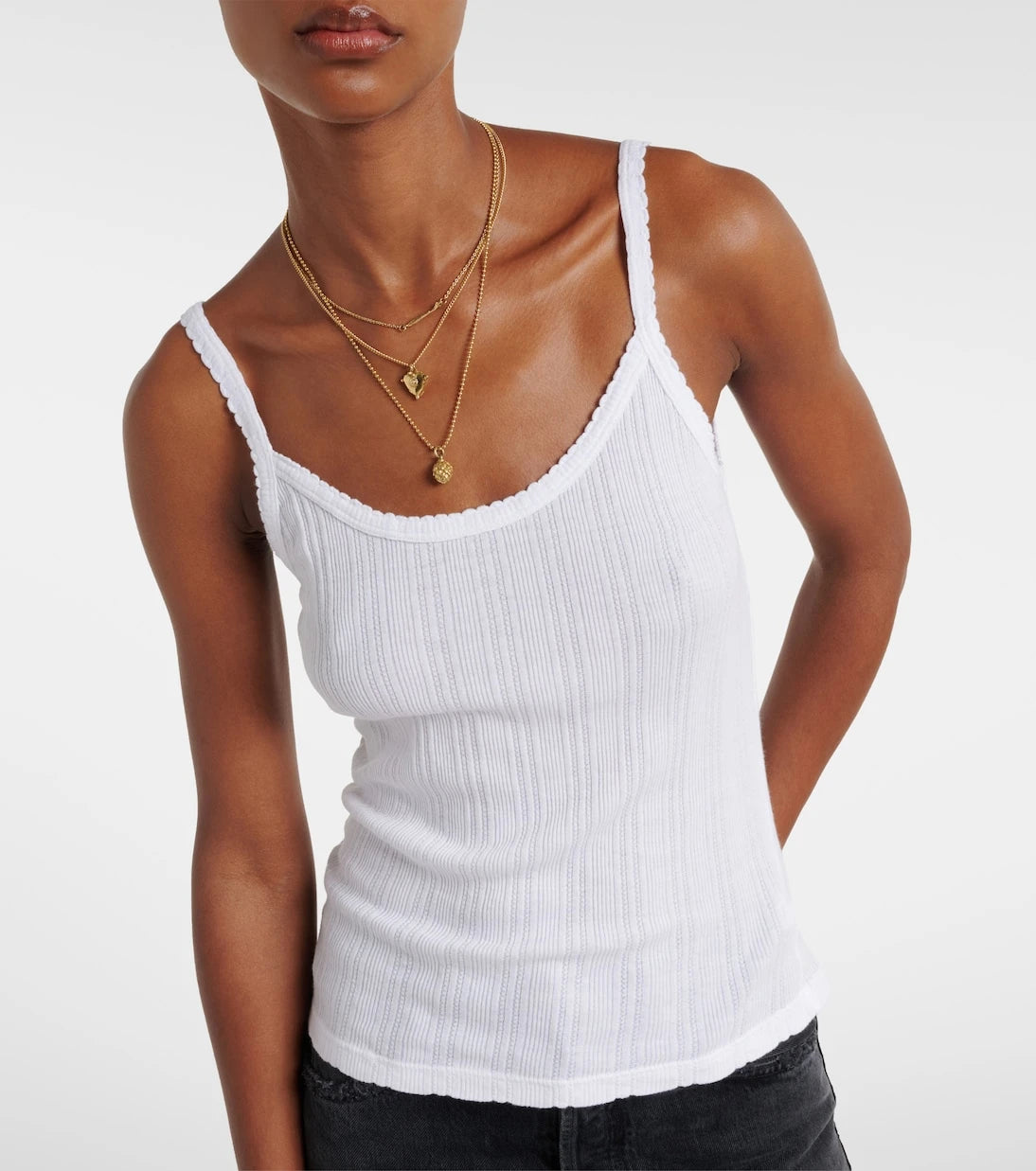 Velvet - Iniku cotton-blend pointelle tank top