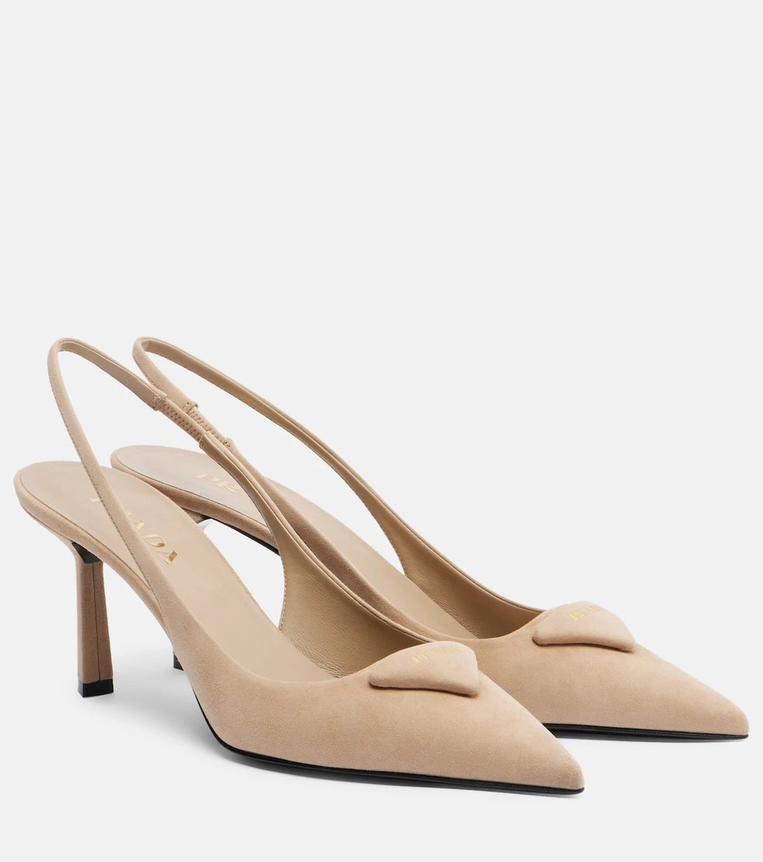 Prada - Suede slingback pumps