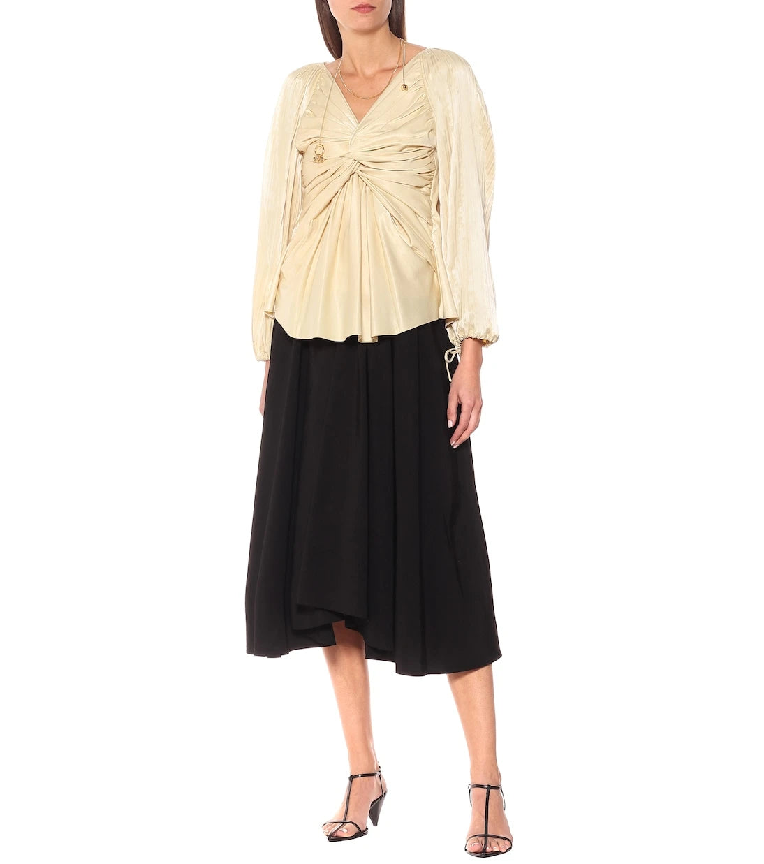 Jil Sander - Gathered satin top