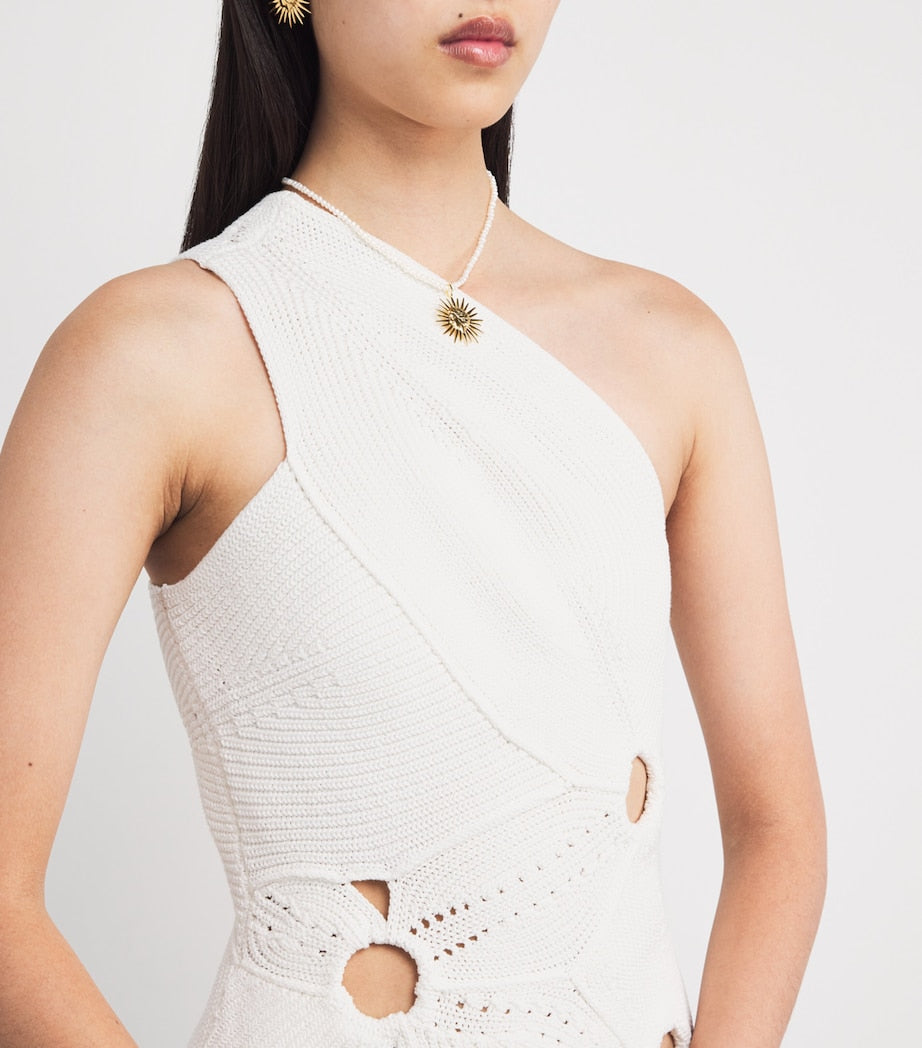 Cult Gaia White One-Shoulder Coreline Mini Dress