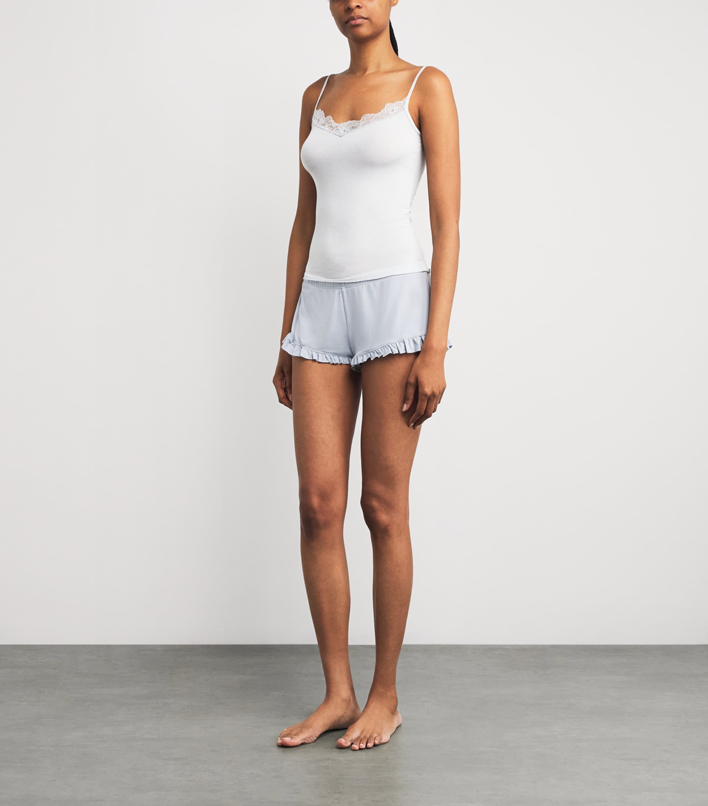 Skims Grey Sheer Modal Lace Camisole