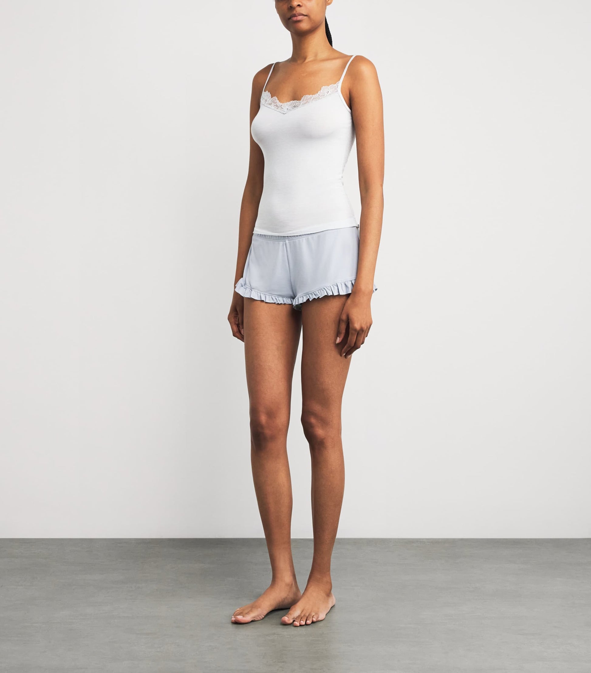 Skims Grey Sheer Modal Lace Camisole