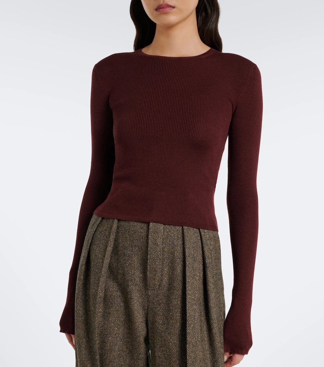 Saint Laurent - Ribbed-knit wool, cashmere, and silk top