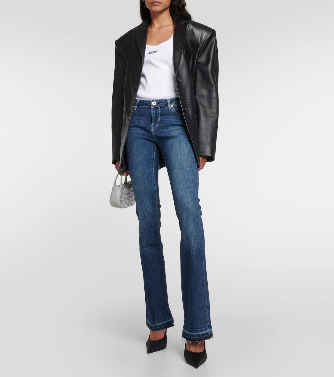 AG Jeans - بنطلون جينز بقصة ضيقة وخصر منخفض