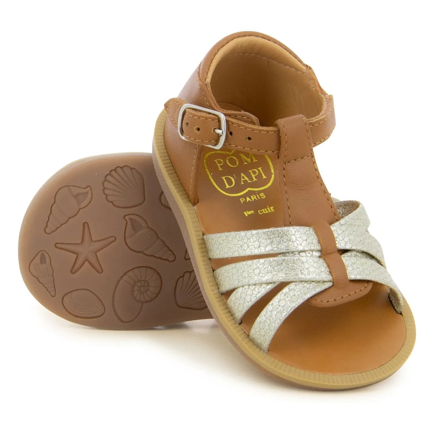 Pom d'Api - Poppy Back Neptune sandals | Camel