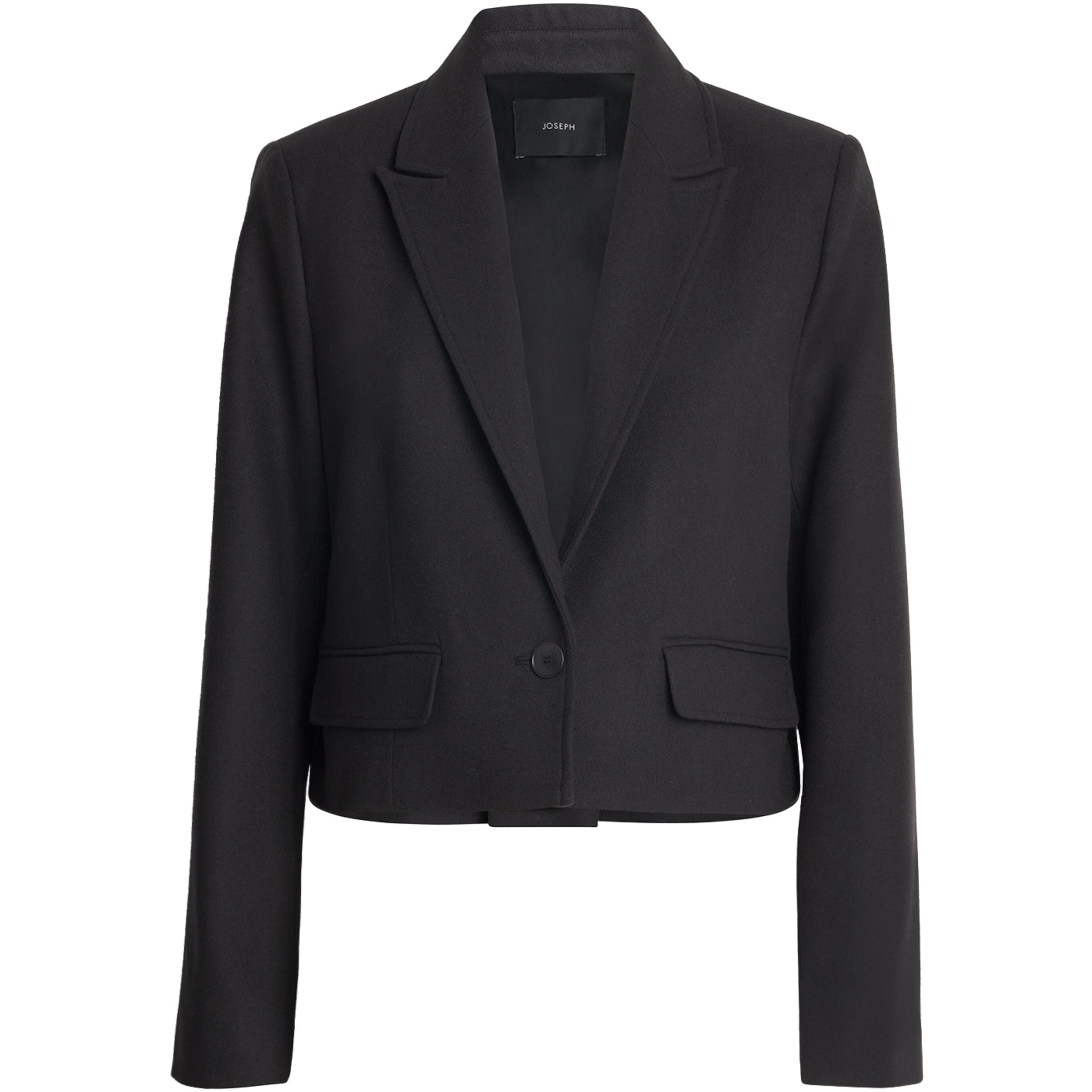 Virgin Wool Flannel Cropped Blazer