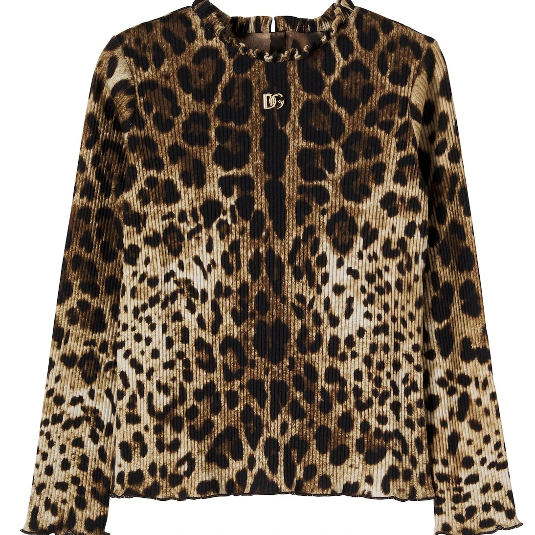 Dolce&Gabbana Kids - Leopard-print ribbed-knit top