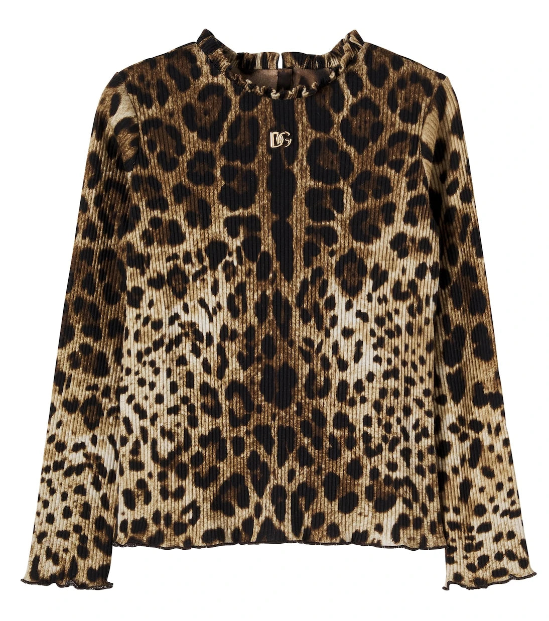 Dolce&Gabbana Kids - Leopard-print ribbed-knit top