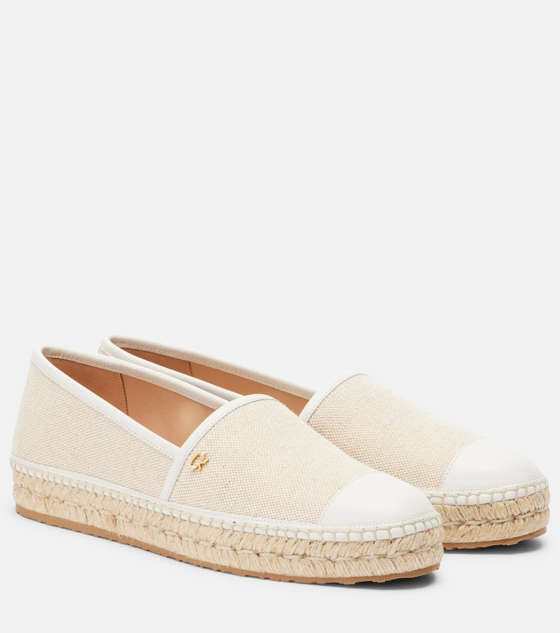 Gianvito Rossi - Leather-trimmed canvas espadrilles