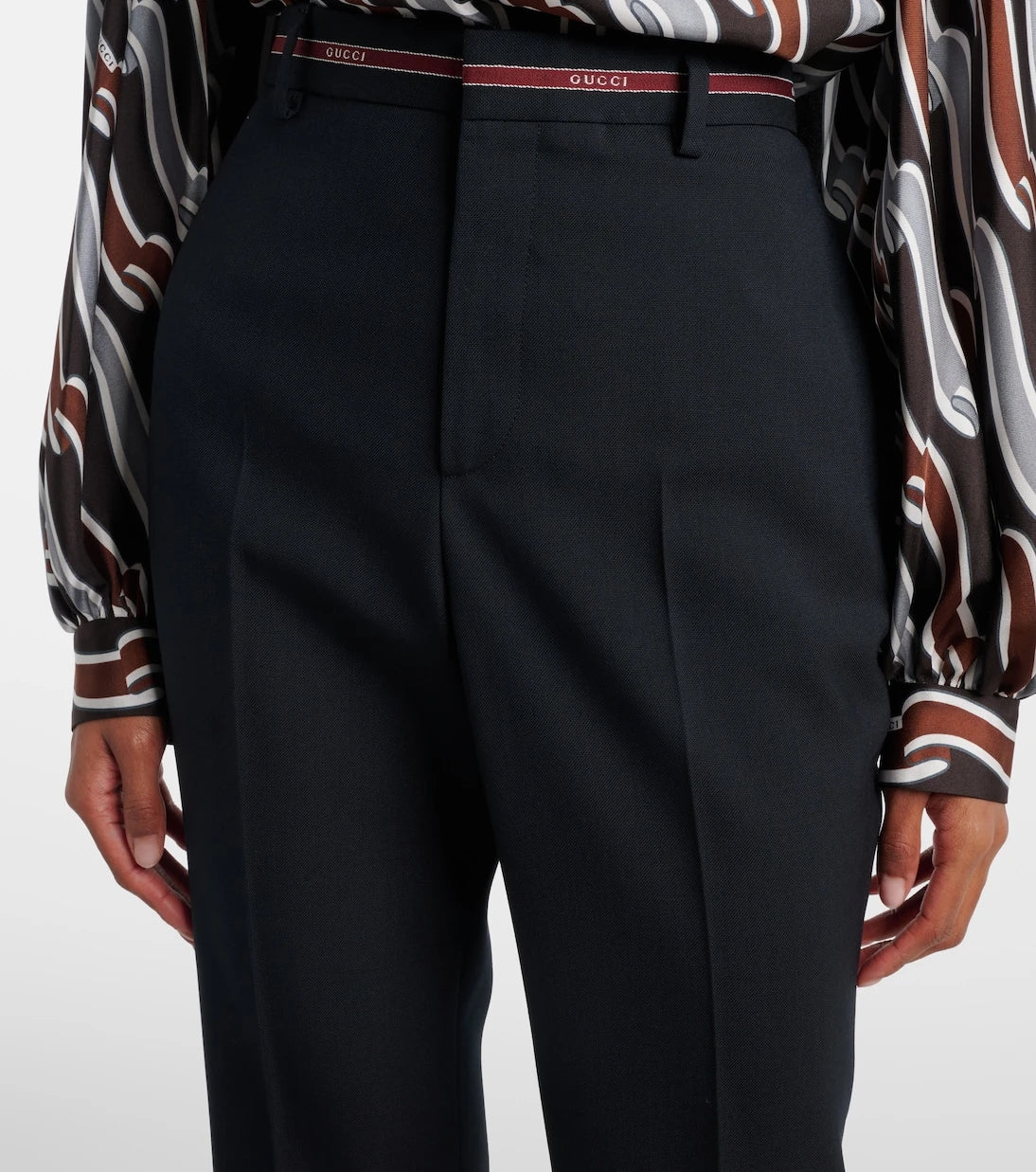 Gucci - Logo wool straight pants