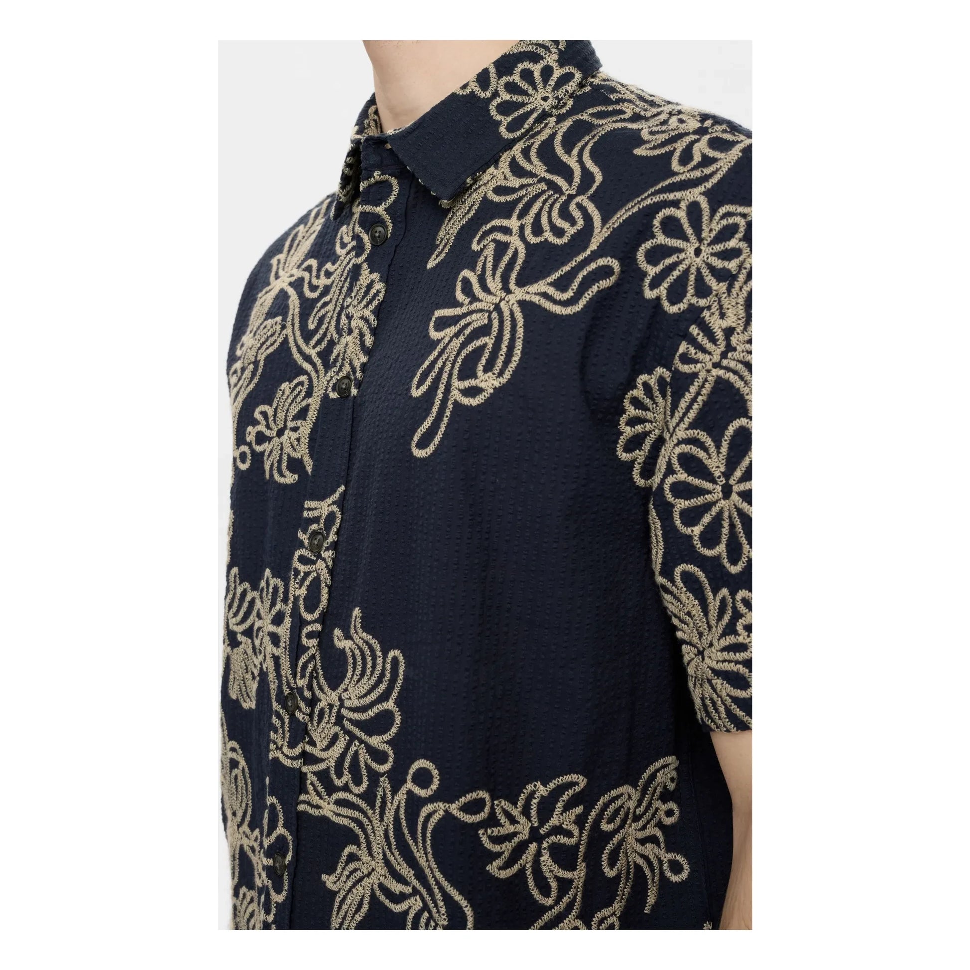 Anerkjendt - Akotto Emb shirt | Dark Blue