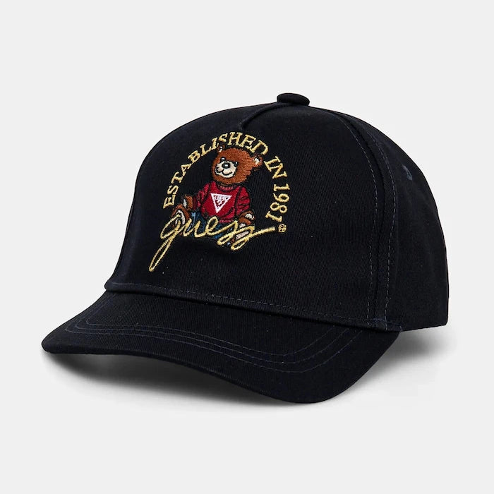 Детска памучна шапка с козирка Guess