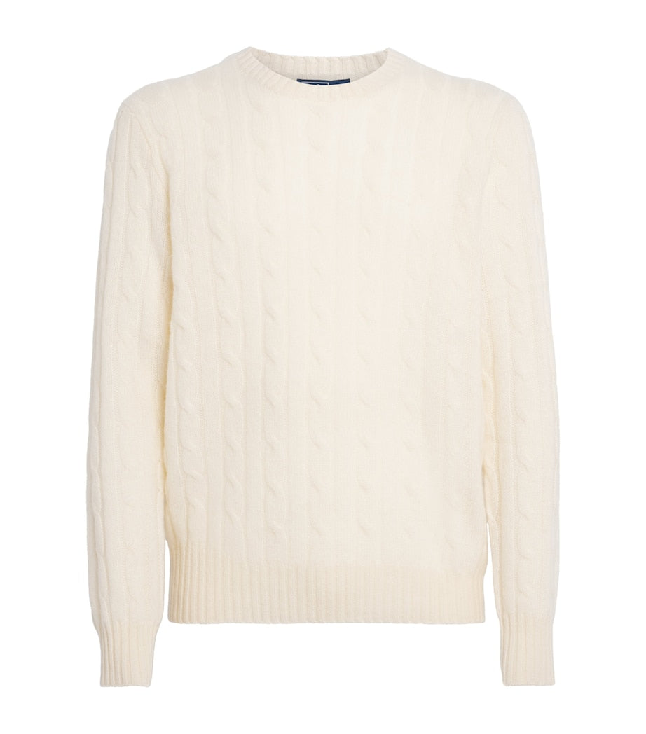 Polo Ralph Lauren Beige Cashmere Cable-Knit Sweater