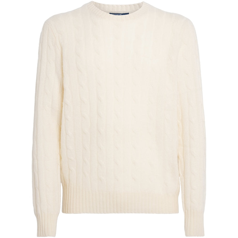 Polo Ralph Lauren Beige Cashmere Cable-Knit Sweater