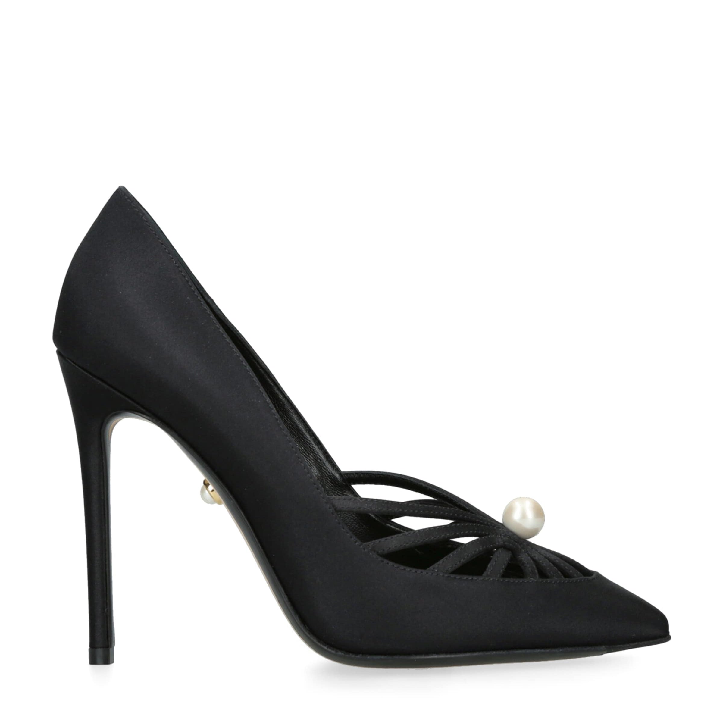 Alevi Black Satin Susi Pumps 110