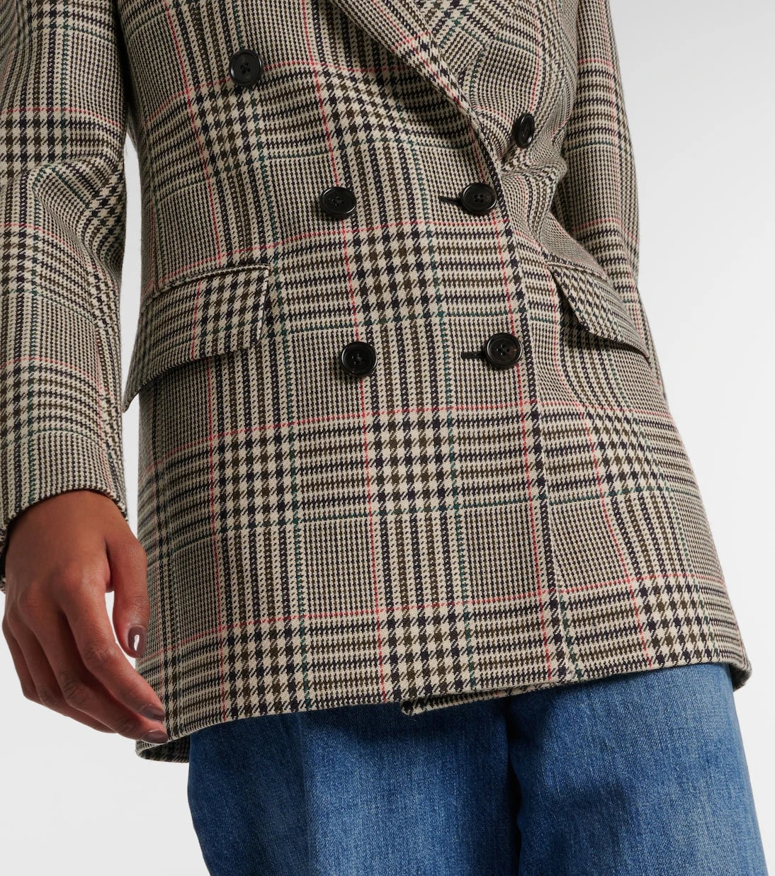 Chloé - Double-breasted checked wool blazer