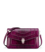Bvlgari Purple Small Snakeskin Serpenti East West Shoulder Bag