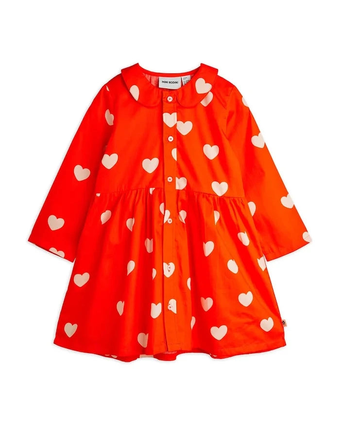 Детска памучна рокля Mini Rodini Hearts