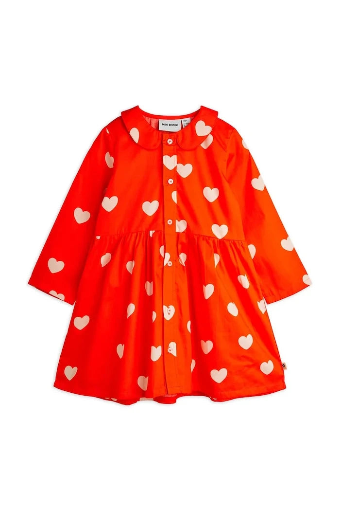 Детска памучна рокля Mini Rodini Hearts