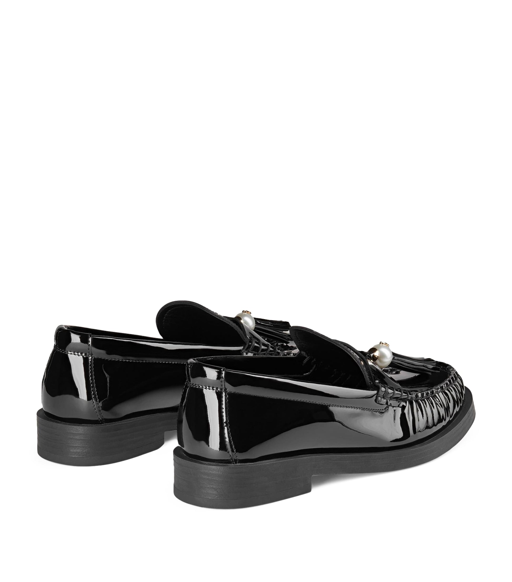 Jimmy Choo Black Patent Leather Addie Loafers
