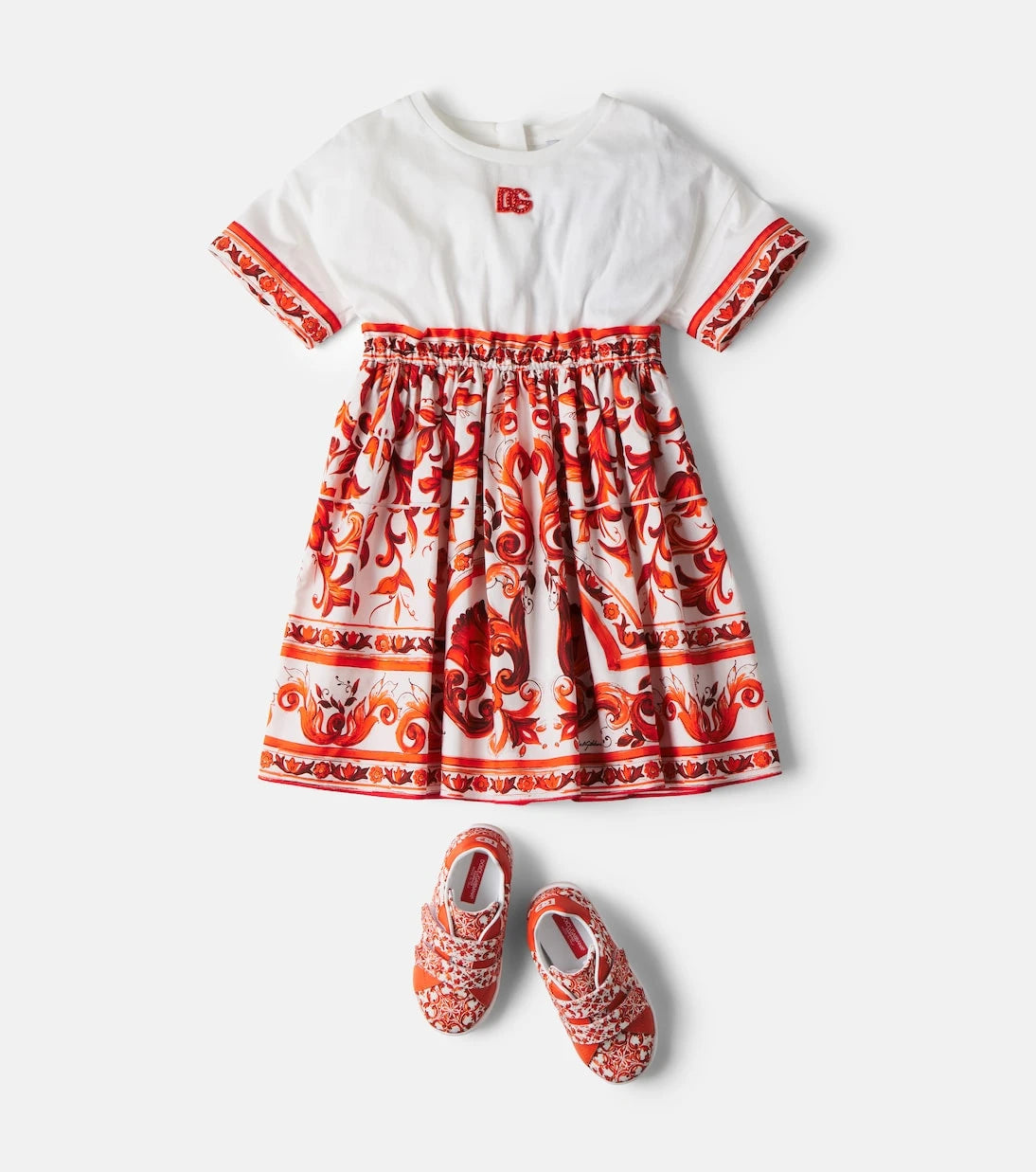 Dolce&Gabbana Kids - Majolica canvas sneakers