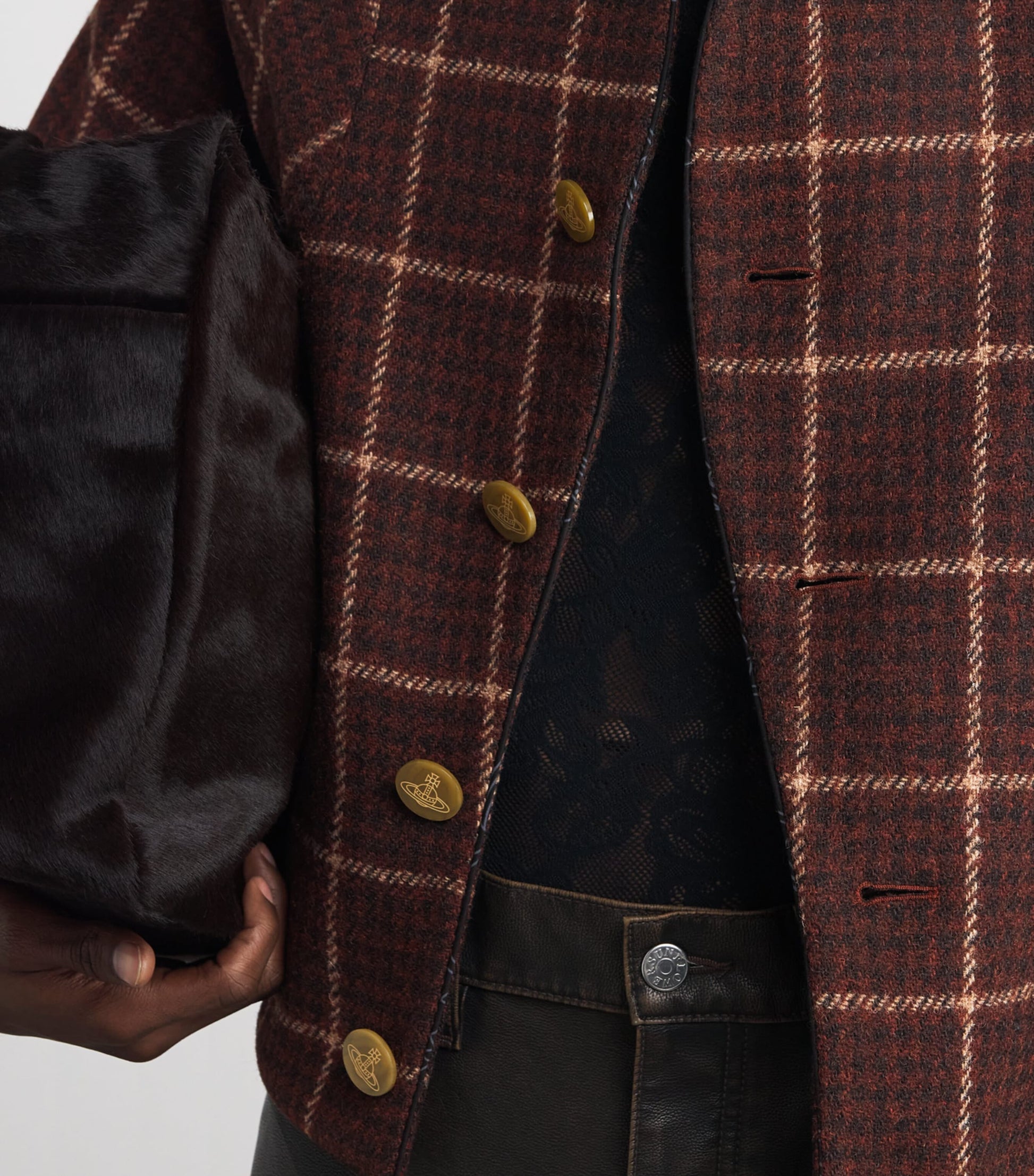 Vivienne Westwood Brown Wool Tartan Pourpoint Jacket