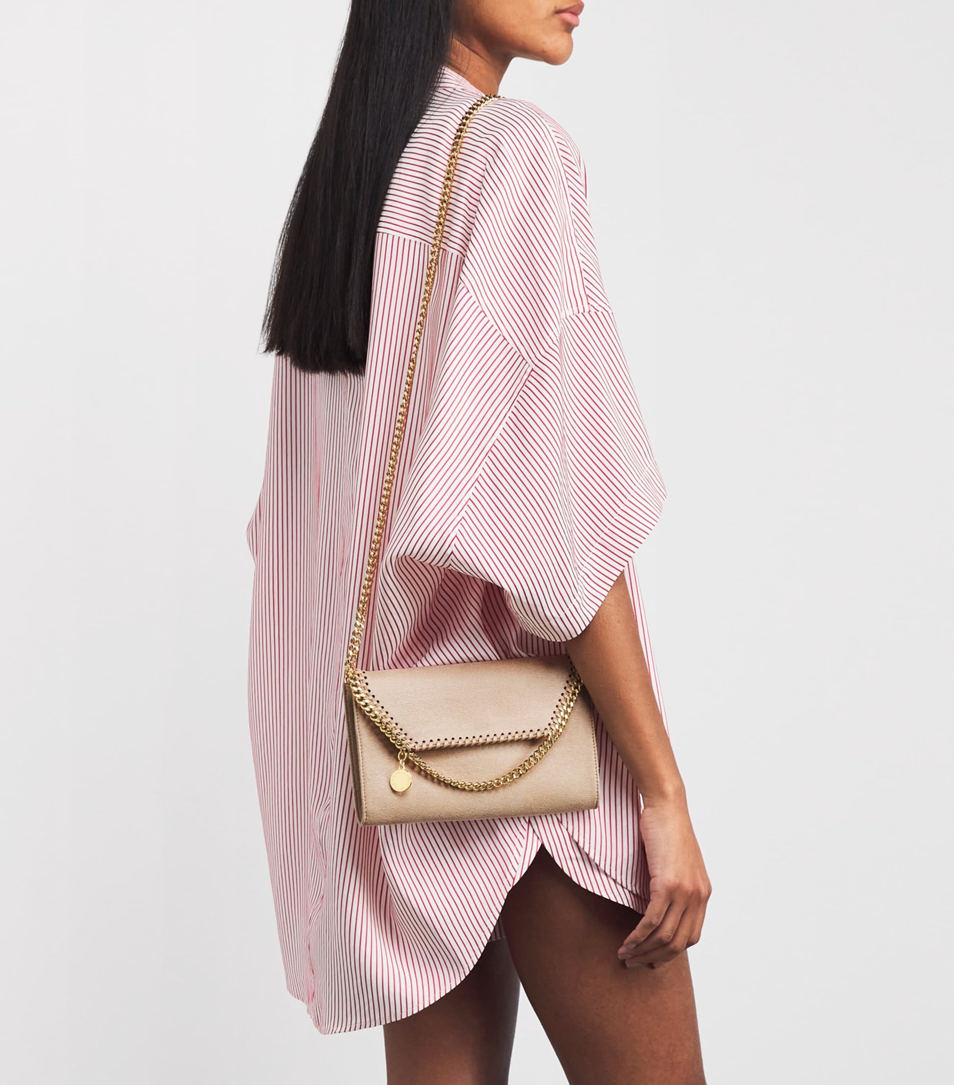 Stella McCartney Neutral Mini Falabella Cross-Body Bag