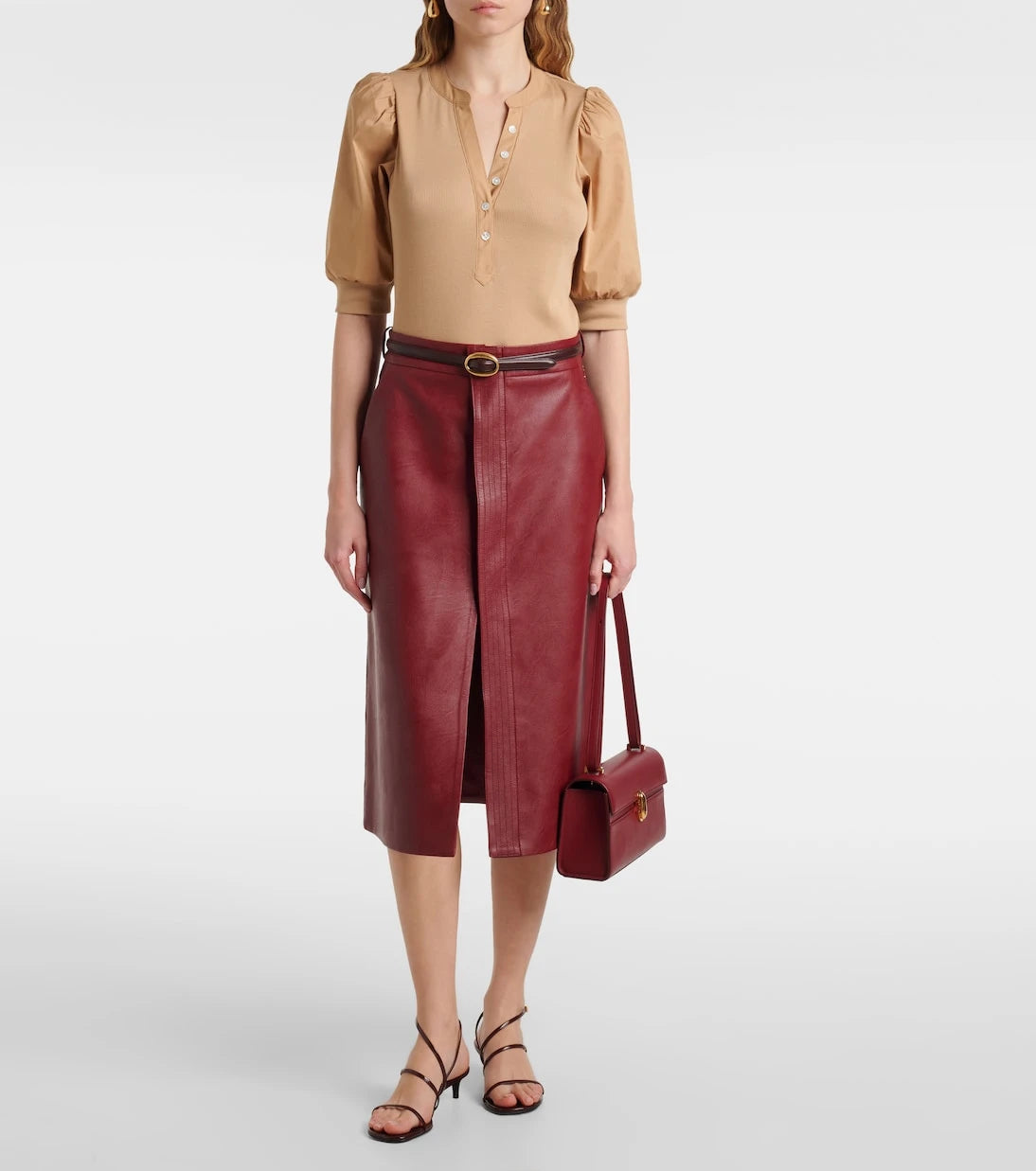Veronica Beard - Puff-sleeve cotton-blend top