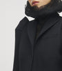 McQueen Black Wool-Blend Structured Coat