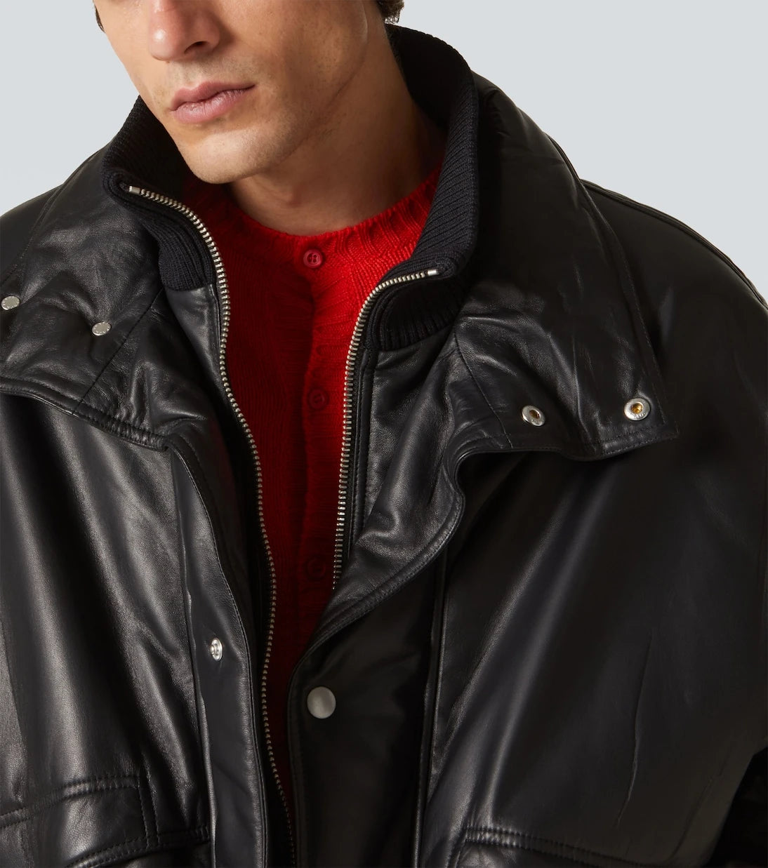 Prada - Leather bomber jacket