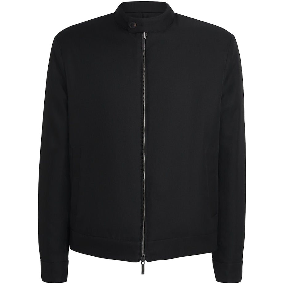 Emporio Armani Black Technical Fabric Blouson Jacket